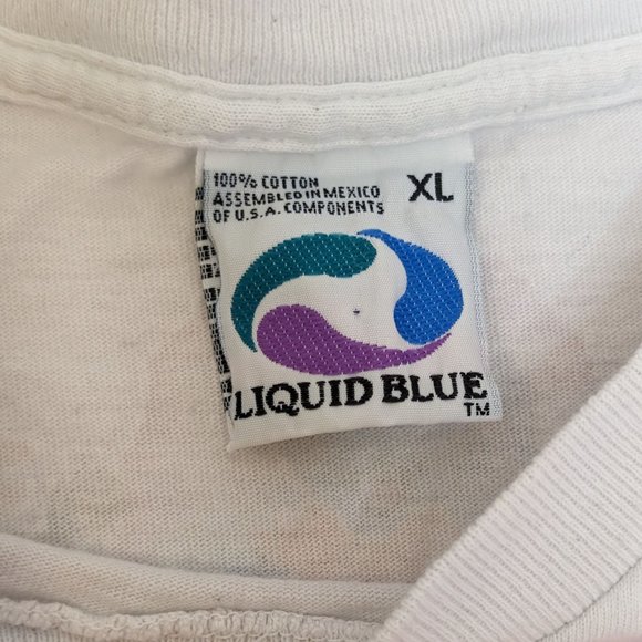 Vintage 1997 Grateful Dead Chinese New Year Tie Dye Liquid Blue Shirt Men's XL - Picture 5 of 5